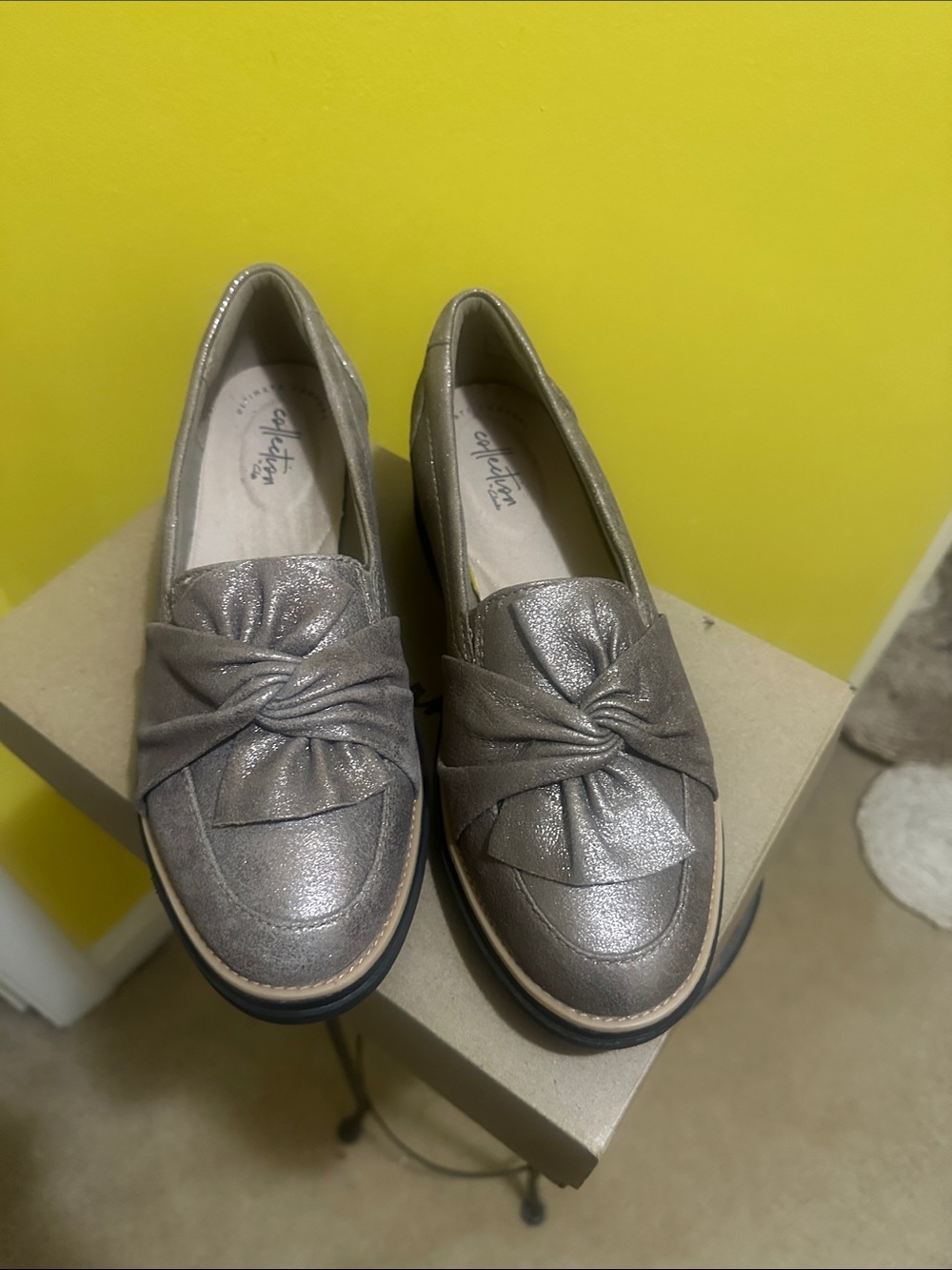 Clark’s Metallic Taupe Knot Tassel Loafer - Women's